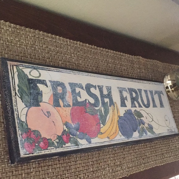 Fresh Fruit Sign, Solid Wood 23” Wide x 7” Tall - Picture 2 of 8